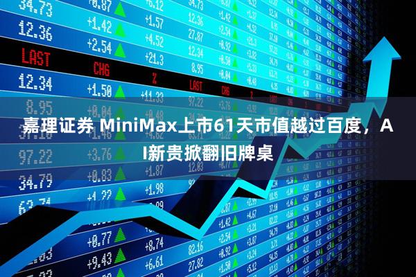 嘉理证券 MiniMax上市61天市值越过百度，AI新贵掀翻旧牌桌