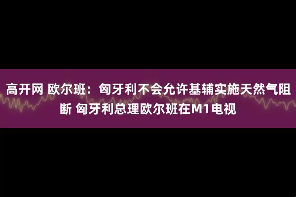 高开网 欧尔班：匈牙利不会允许基辅实施天然气阻断 匈牙利总理欧尔班在M1电视