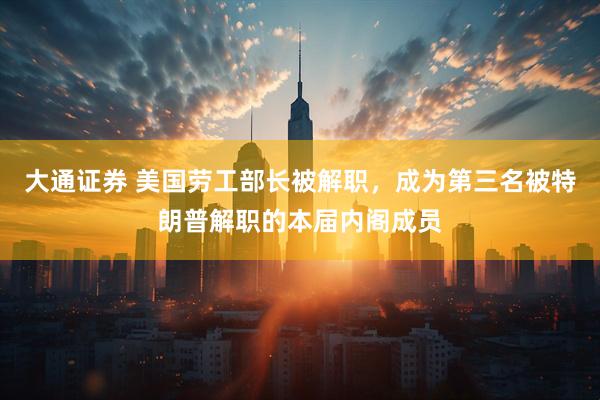 大通证券 美国劳工部长被解职，成为第三名被特朗普解职的本届内阁成员