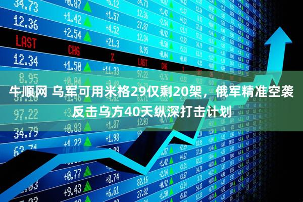 牛顺网 乌军可用米格29仅剩20架，俄军精准空袭反击乌方40天纵深打击计划