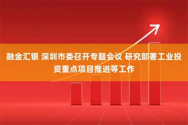 融金汇银 深圳市委召开专题会议 研究部署工业投资重点项目推进等工作