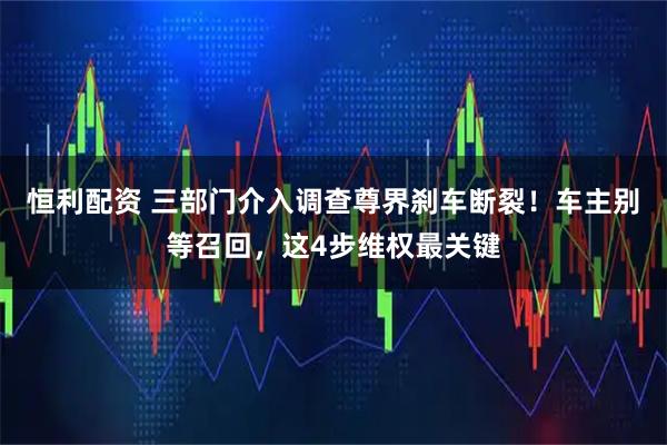 恒利配资 三部门介入调查尊界刹车断裂！车主别等召回，这4步维权最关键